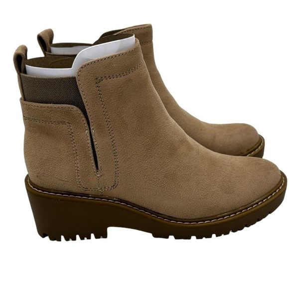 White Mountain Women Dear Chelsea Booties Sand Platform Heel Zip Cushioned  7 - Picture 6 of 10